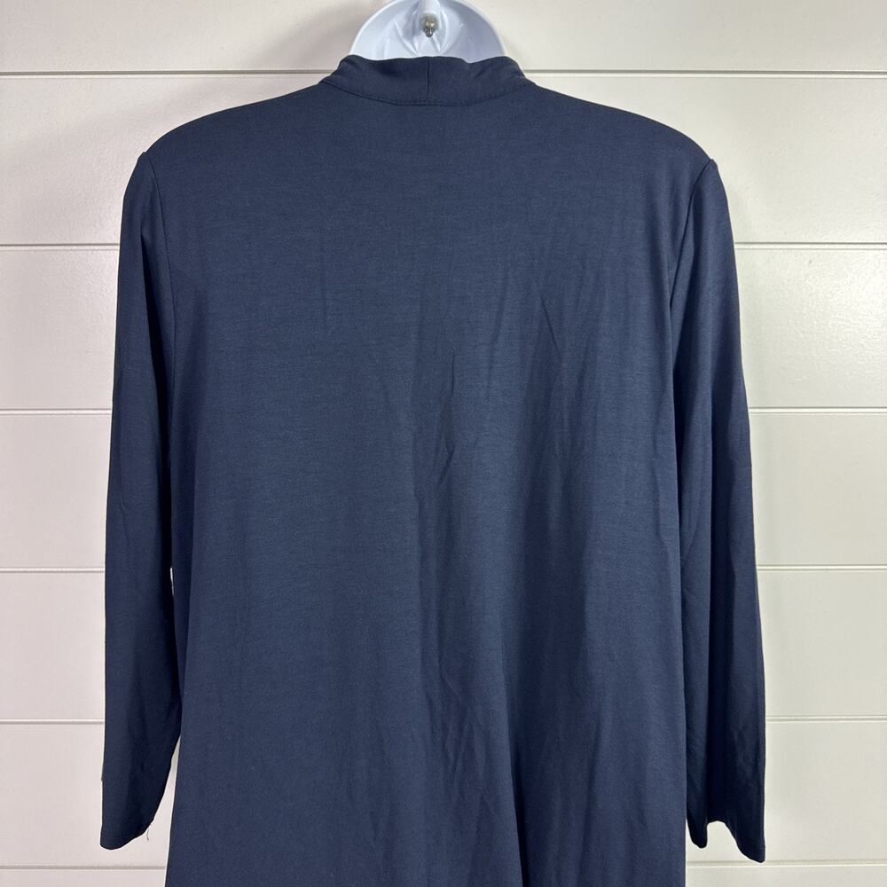 J. Jill Wearever Collection V-Neck Tunic Top Shirt Navy Blue sz M - Picture 6 of 7